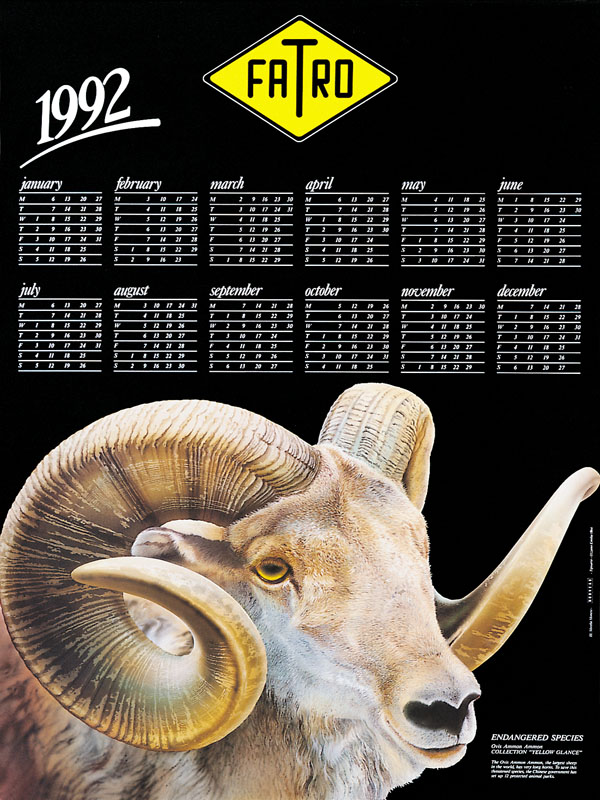 Calendario FATRO 1992